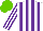 Silk - White purple stripes on body and sleeves, light green cap