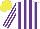 Silk - White purple stripes on body and sleeves, yellow cap