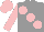 Silk - Grey, large pink spots and sleeves, pink cap