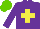 Silk - Purple, yellow cross, light green cap