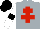 Silk - Silver, red cross of lorraine, white sleeves, black armlets, black cap
