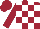 Silk - Maroon and white blocks,  cross on back and sleeves