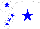 Silk - White, blue star, blue stars on sleeves, blue star on cap