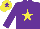 Silk - Purple, yellow star, yellow cap, purple star