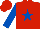 Silk - Red, royal blue star, royal blue sleeves