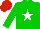Silk - Green, white star, red cap