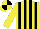 Silk - Yellow, black stripes, yellow and black  quartered  cap