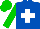 Silk - Royal blue, white cross, green sleeves, green cap