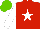 Silk - Red, white star, sleeves, light green cap