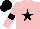 Silk - Pink, black star, pink arms, black armlets, black cap