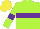 Silk - lime green, purple belt, purple armbands, yellow cap