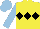 Silk - Yellow, black triple diamond, light blue sleeves and cap