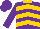 Silk - Purple, gold chevrons and collar, purple sleeves, purple cap