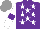 Silk - Purple, white stars, white sleeves on purple armbands, grey cap