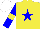 Silk - Yellow, blue star, sleeves with yellow armbands, white cap