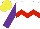 Silk - White, red chevron hoop, purple sleeves, yellow cap