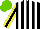 Silk - Black, white stripes, yellow sleeves and black stripe, light green cap