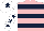 Silk - Pink, dark blue hooped, dark blue stars on white sleeves, white cap, dark blue star