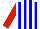 Silk - White, blue stripes, red sleeves
