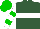 Silk - Hunter green, white hoop, white sleeves, green hoops, green and white halved cap