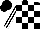 Silk - Black and white checked, black and white striped sleeves