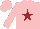 Silk - Pink body, maroon star, pink arms, pink cap, maroon striped
