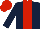 Silk - Dark blue, red stripe, red cap, dark blue striped