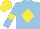 Silk - Light blue, yellow diamond, yellow armlets, light blue sleeves, yellow cap
