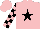Silk - Pink, black star, checked sleeves