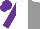 Silk - White and grey halved, purple sleeves, purple cap