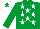 Silk - Emerald green, white stars, white cap, emerald green star