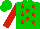 Silk - Green, red stars, sleeves