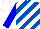 Silk - Royal blue and white diagonal stripes, blue sleeves, blue and white cap