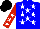 Silk - Blue, white stars, red sleeves with white stars, black cap