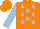 Silk - Fluorescent orange, light blue stars, light blue sleeves