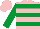 Silk - Pink, emerald green hoops and sleeves, pink cap
