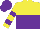 Silk - yellow and purple halved horizontally, yellow sleeves, purple hoops, purple cap