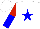 Silk - White, blue star , red and blue halved sleeves