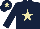 Silk - Dark blue, beige star, beige star on cap