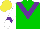 Silk - Green, purple chevron, white sleeves, purple chevron, yellow cap