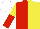 Silk - RED and YELLOW (halved), sleeves reversed, WHITE cap