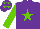 Silk - Purple, light green star & sleeves, light green stars on cap