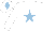 Silk - White, light blue star, light blue diamond on cap
