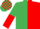 Silk - Emerald Green and Red (halved), halved sleeves, Emerald Green and Red check cap