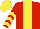 Silk - Red, yellow stripe, chevrons on sleeves, yellow cap