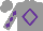 Silk - Gray, purple jj in diamond frame, purple diamond seam on sleeves, gray cap