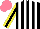 Silk - Black, white stripes, yellow sleeves and black stripe, salmon cap