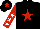 Silk - Black body, red star, red arms, white stars, black cap, red star
