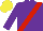 Silk - purple, red sash, yellow cap