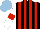 Silk - Black, red stripes, white sleeves with red armbands, light blue cap